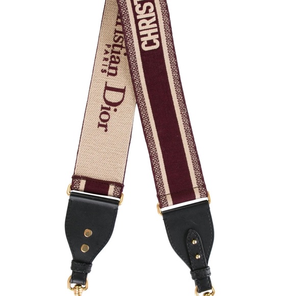 DIOR BAG LOGO STRAP BURGUNDY 100% AUTHENTIC - Picture 3 of 11